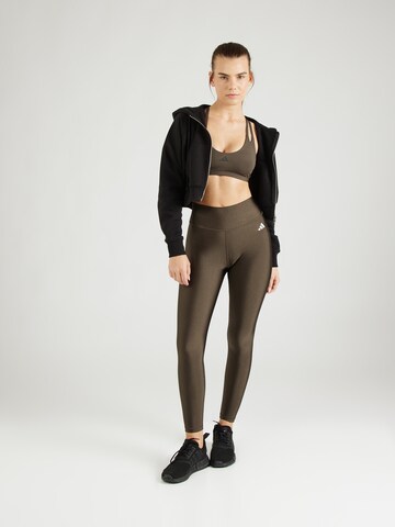 ADIDAS PERFORMANCE Skinny Spodnie sportowe 'ESS' w kolorze zielony