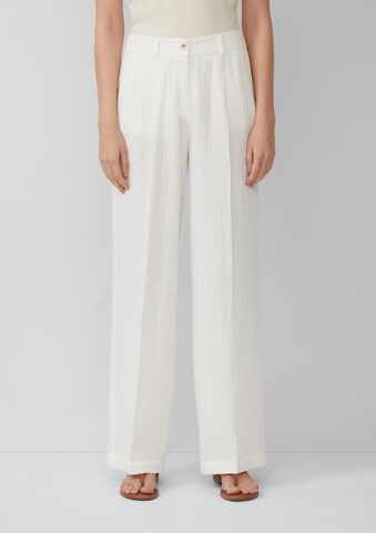 s.Oliver Wide Leg Bügelfaltenhose in Beige: Vorderseite