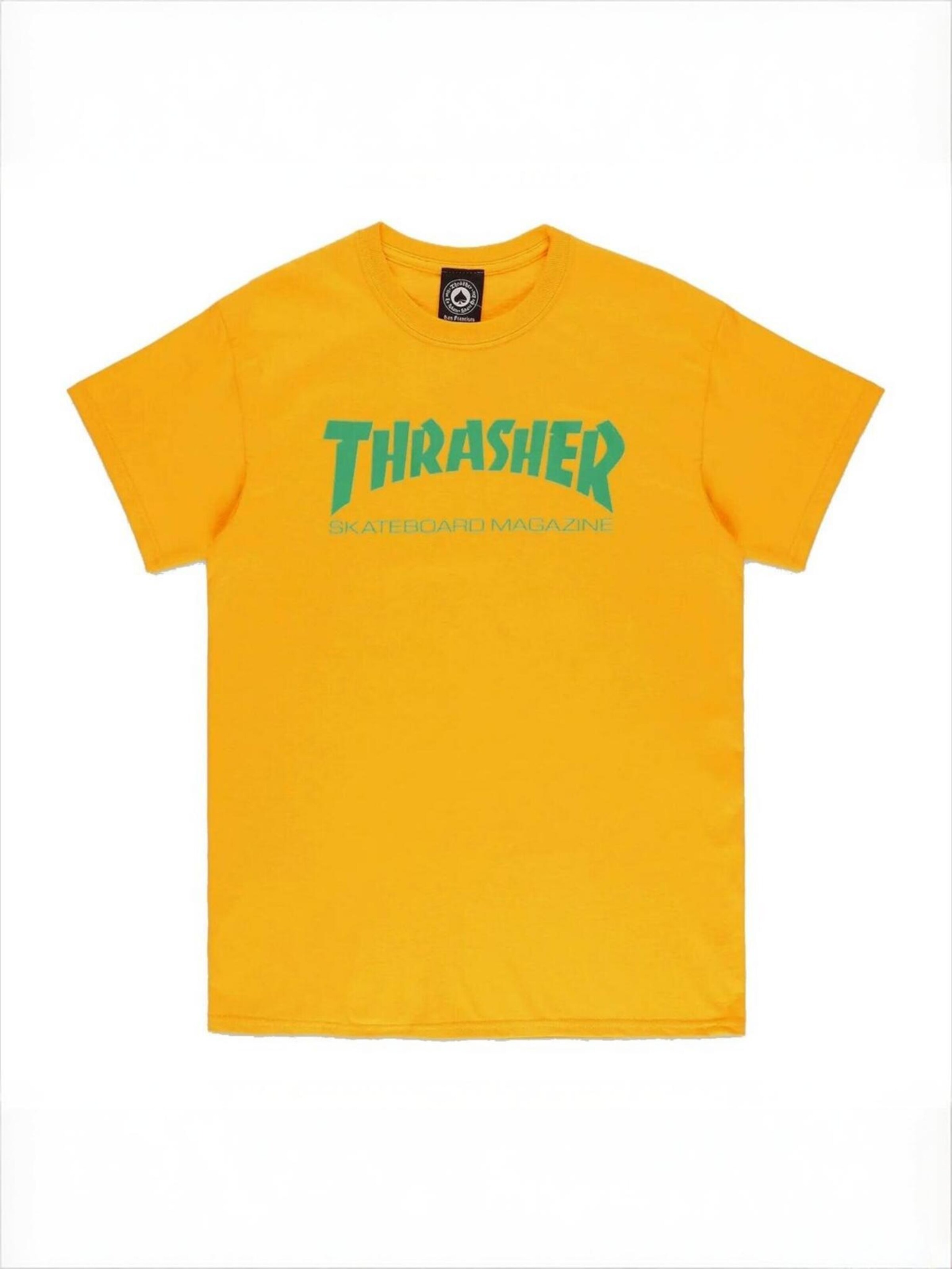 THRASHER Shirt 'SKATE MAG T-SHIRT' in Gold: front