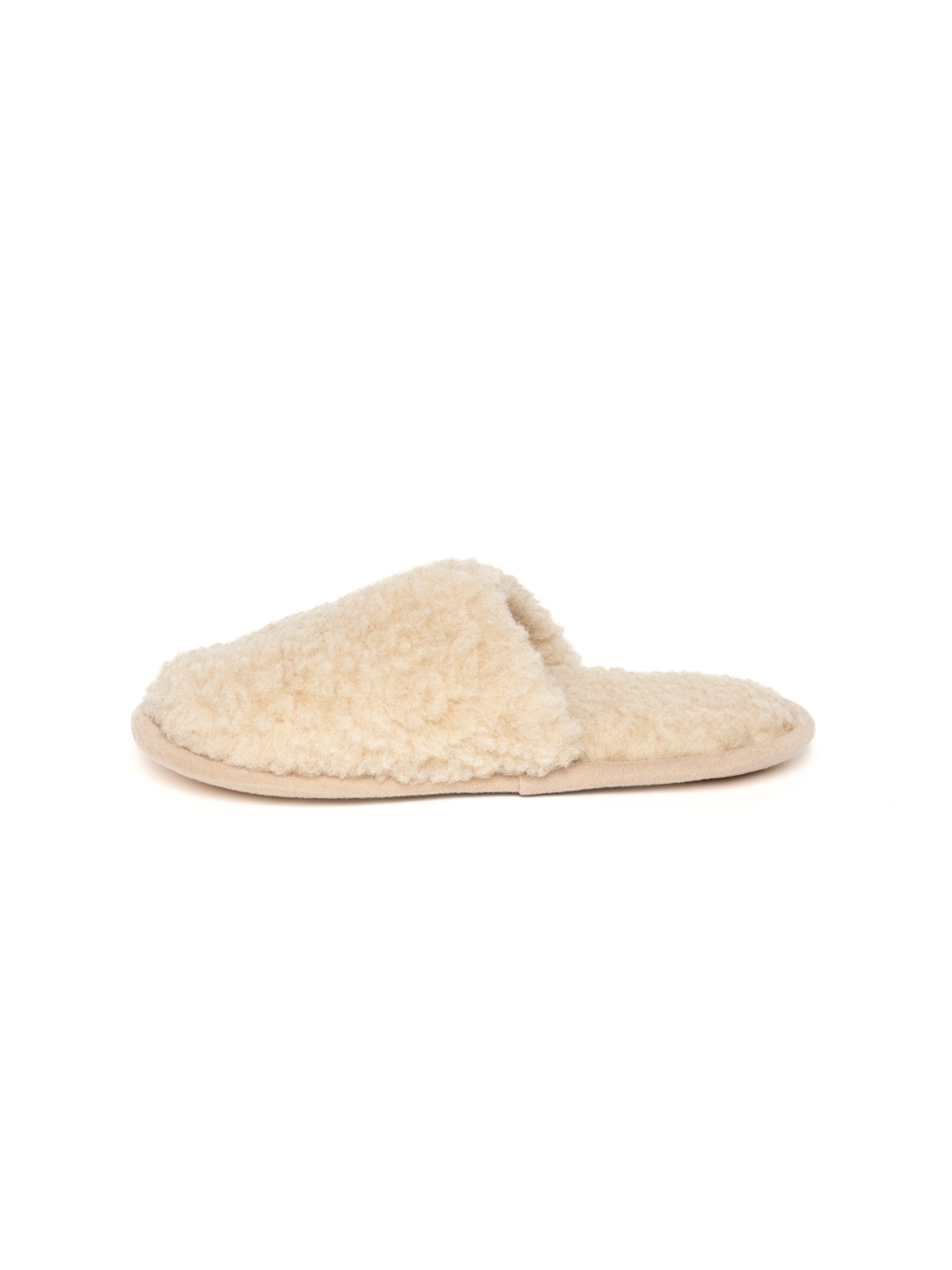 Gottstein Slippers 'Curly Wool Curly Wool' in Beige