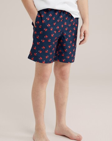 WE Fashion - Calções de banho em azul: frente