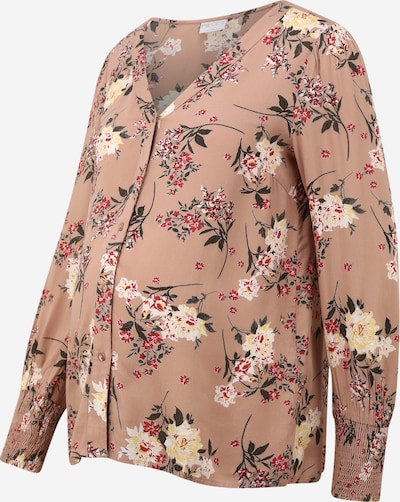 Pieces Maternity Bluse 'Paola' in mischfarben / puder, Produktansicht