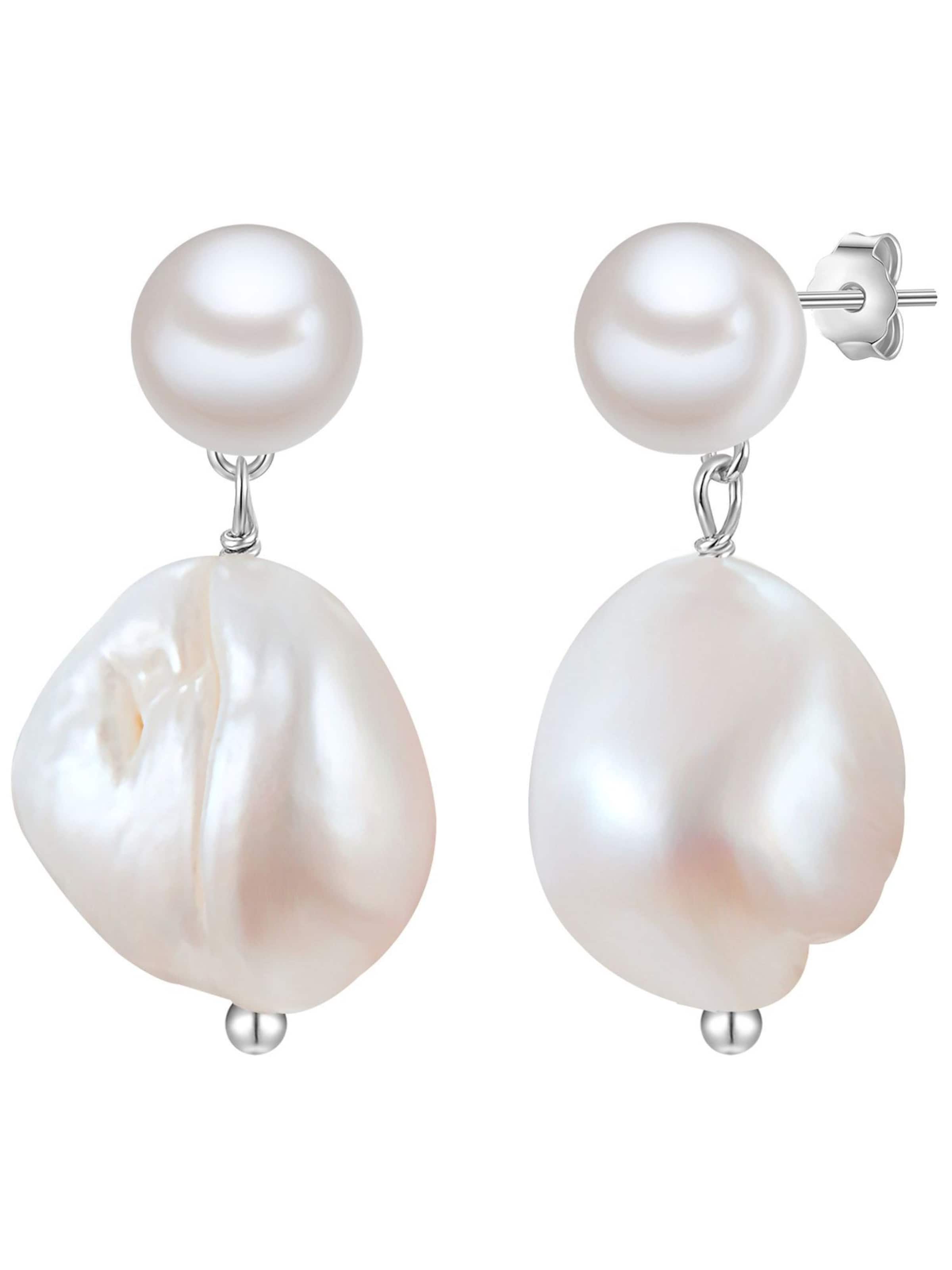 Boucles d'oreilles Glanzstücke München en blanc : devant