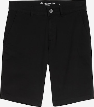 TOM TAILORChino hlače - crna boja: prednji dio