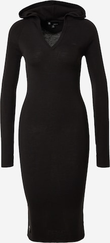 G-Star RAW Úpletové šaty – černá: přední strana