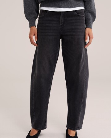 WE Fashion - Barrel Vaquero en negro: frente