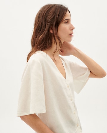 Thinking MU - Blusa 'Hemp Libelula' en blanco