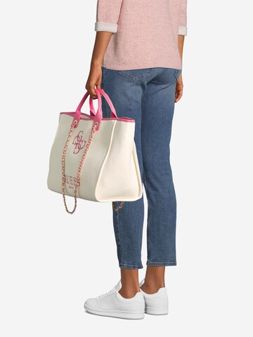 GUESS - Bolsa de playa en beige