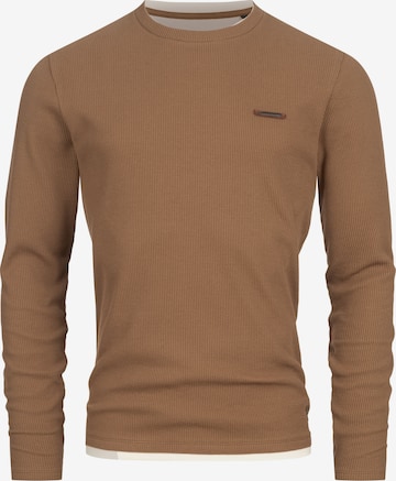 INDICODE JEANS Shirt 'Sigfinn' in Braun: Vorderseite