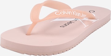 rožinė Calvin Klein Jeans Šlepetės per pirštą: priekis