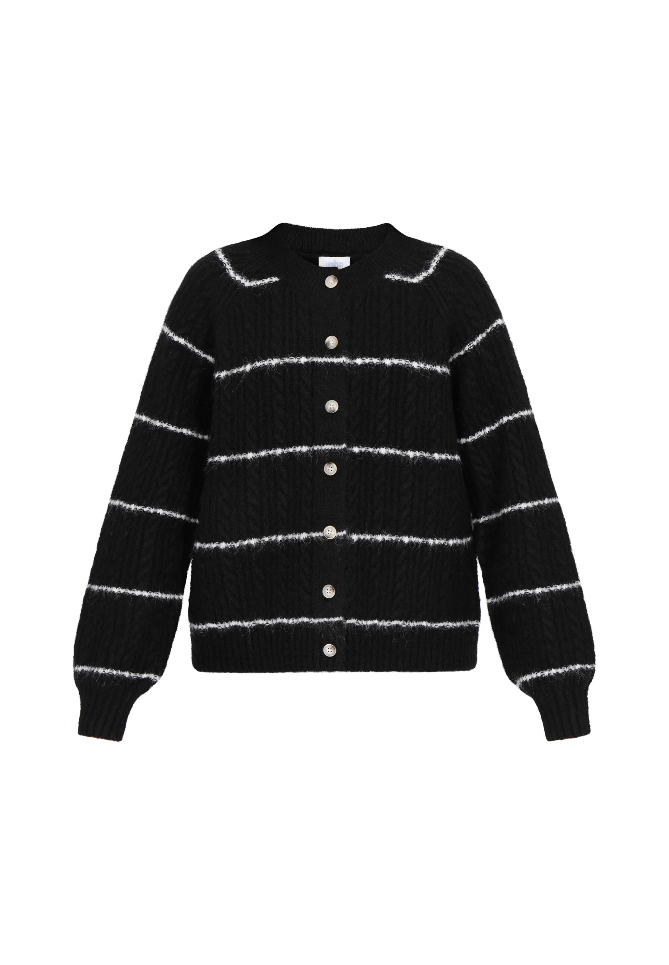 usha BLUE LABEL Knit cardigan in Black: front