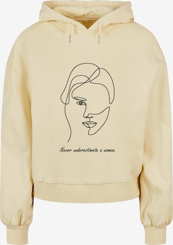 Merchcode Sweatshirt 'WD - Woman Figure' in Yellow: front