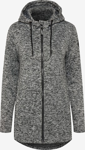 Oxmo Fleece jas 'Kaira' in Zwart: voorkant