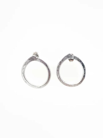 d'ecolife Essentials Ohrringe 'Circle' in Silber: Vorderseite