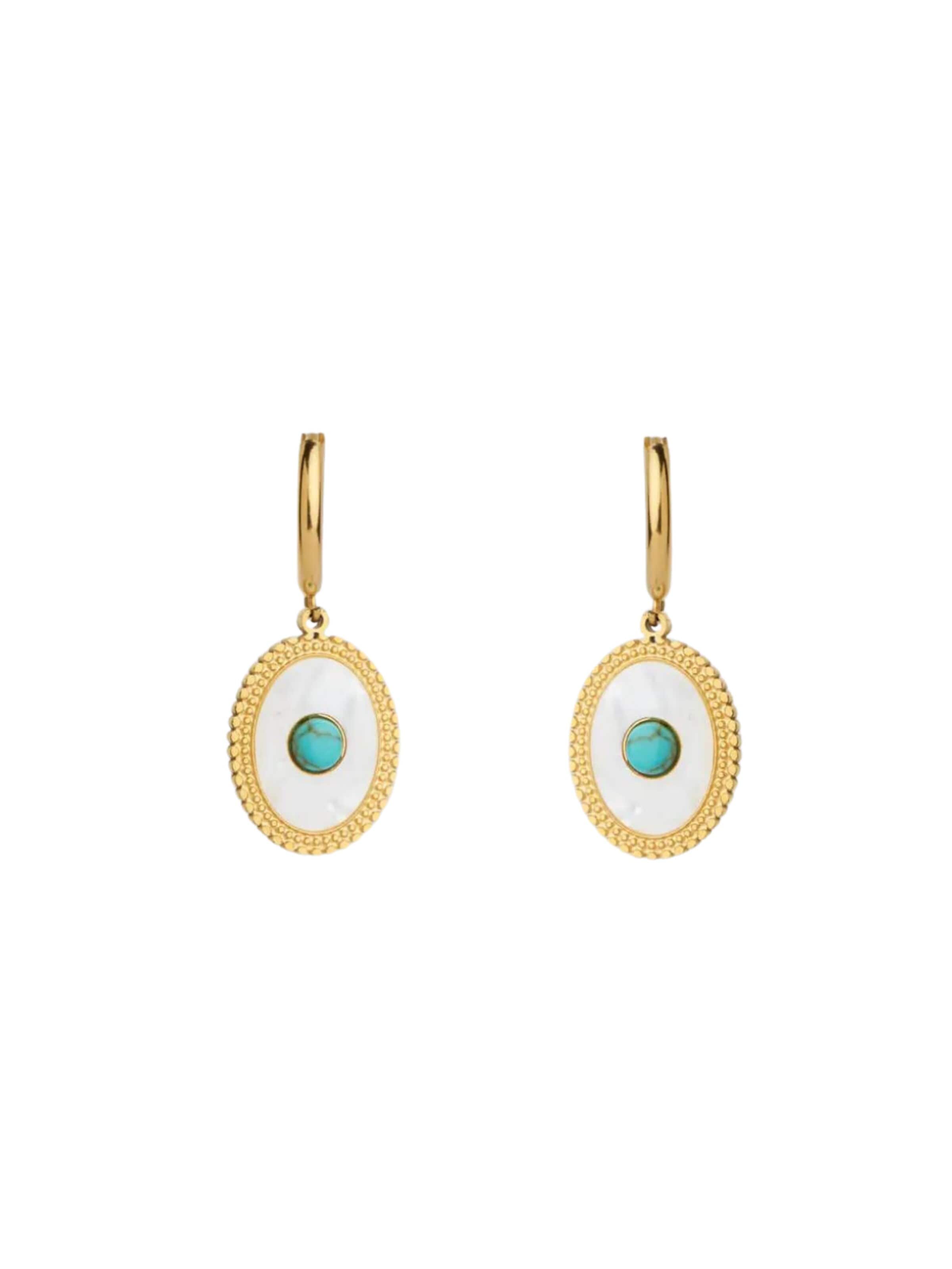THE GEM STORIES JEWELRY Oorbellen 'White Lagoon Earrings' in Blauw: voorkant