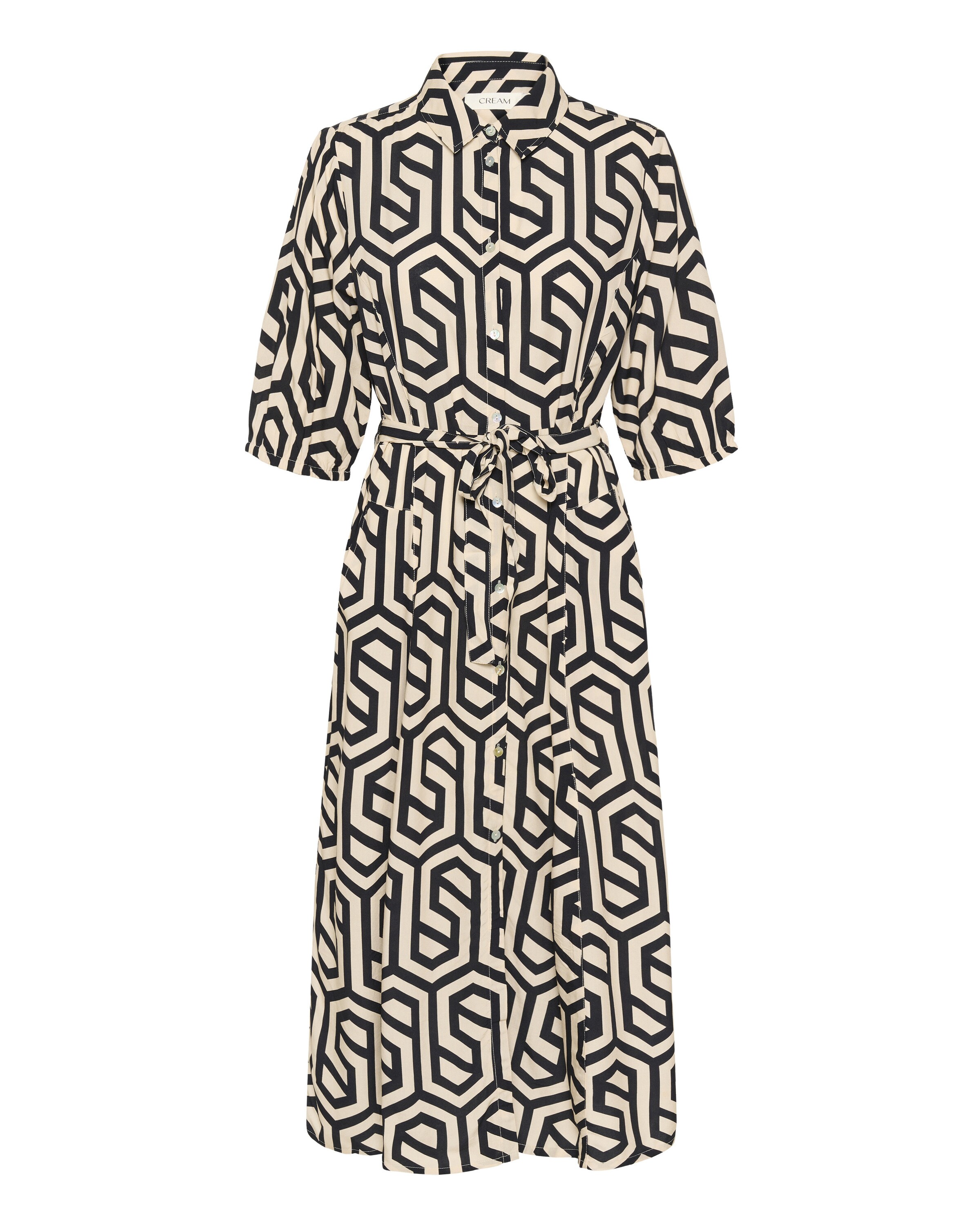 Robe-chemise 'Tiah' Cream en noir : devant