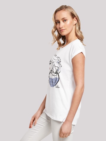 F4NT4STIC Shirt 'Disney Frozen Elsa Sketch Mono' in White