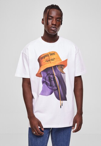 Forgotten Faces - Camisa 'Head Gear' em branco: frente