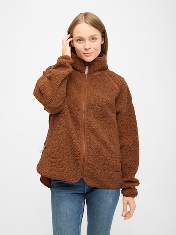 Derbe Fleece Jacket 'Kuschelby' in Brown: front