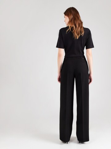 HUGO Wide leg Pantalon 'Hasene' in Zwart