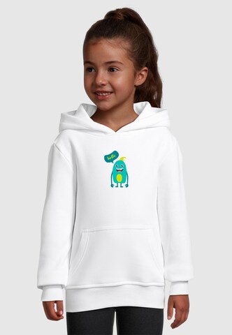 Merchcode Sweatshirt 'Monster Hello' in White: front