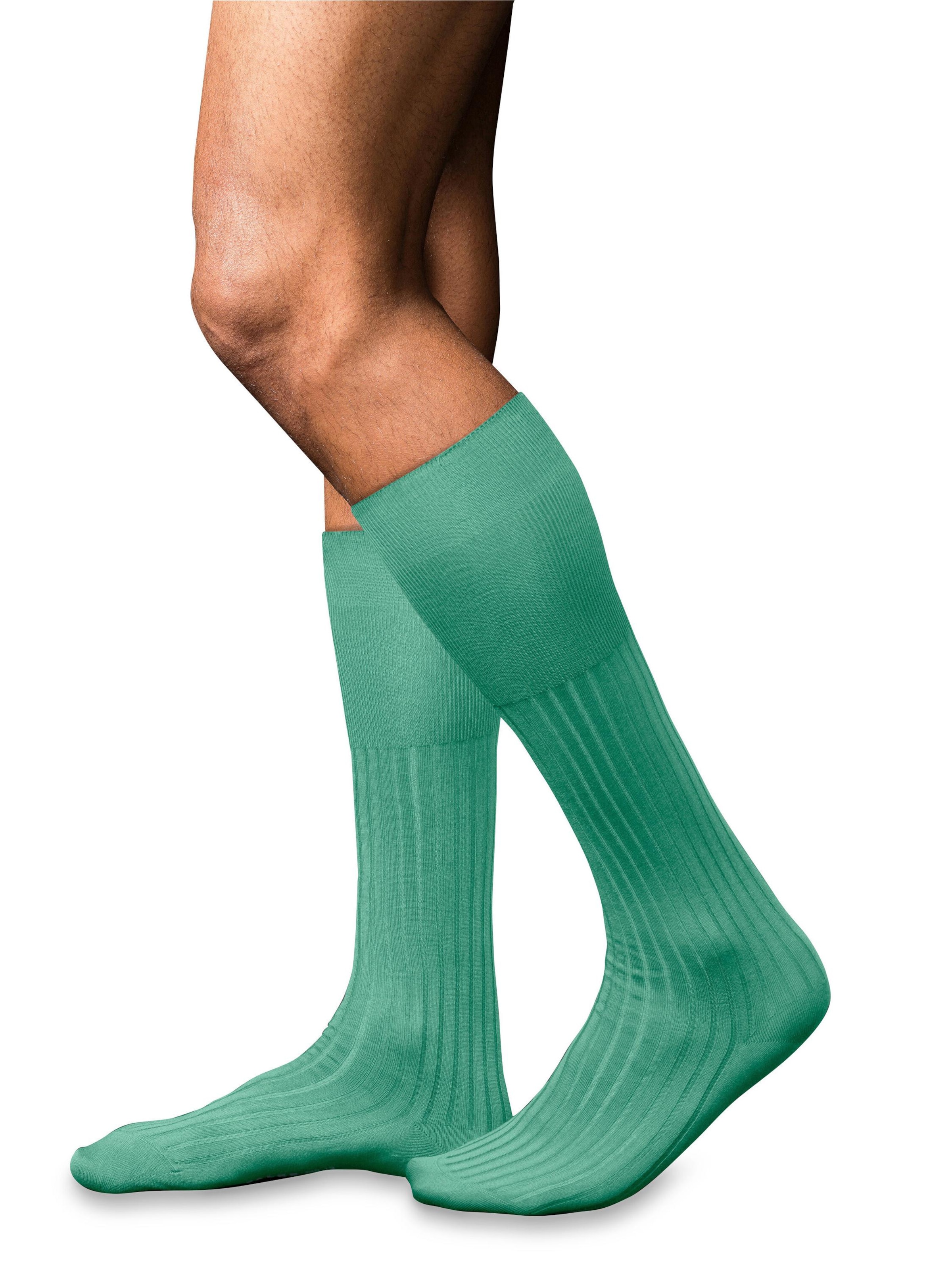 FALKE Knee High Socks 'No. 13 Finest Piuma Cotton' in Green