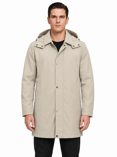 ALLTHEMEN Übergangsmantel 'Regenstille' in XS in beige, Produktansicht