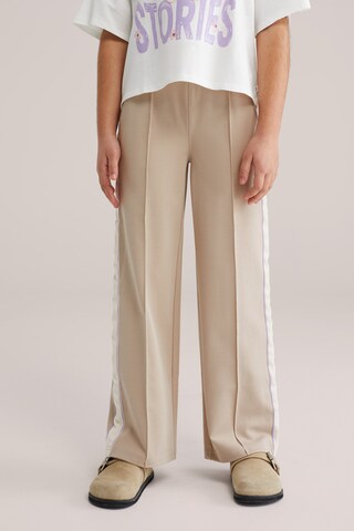 WE Fashion Wide leg Pants in Beige: front