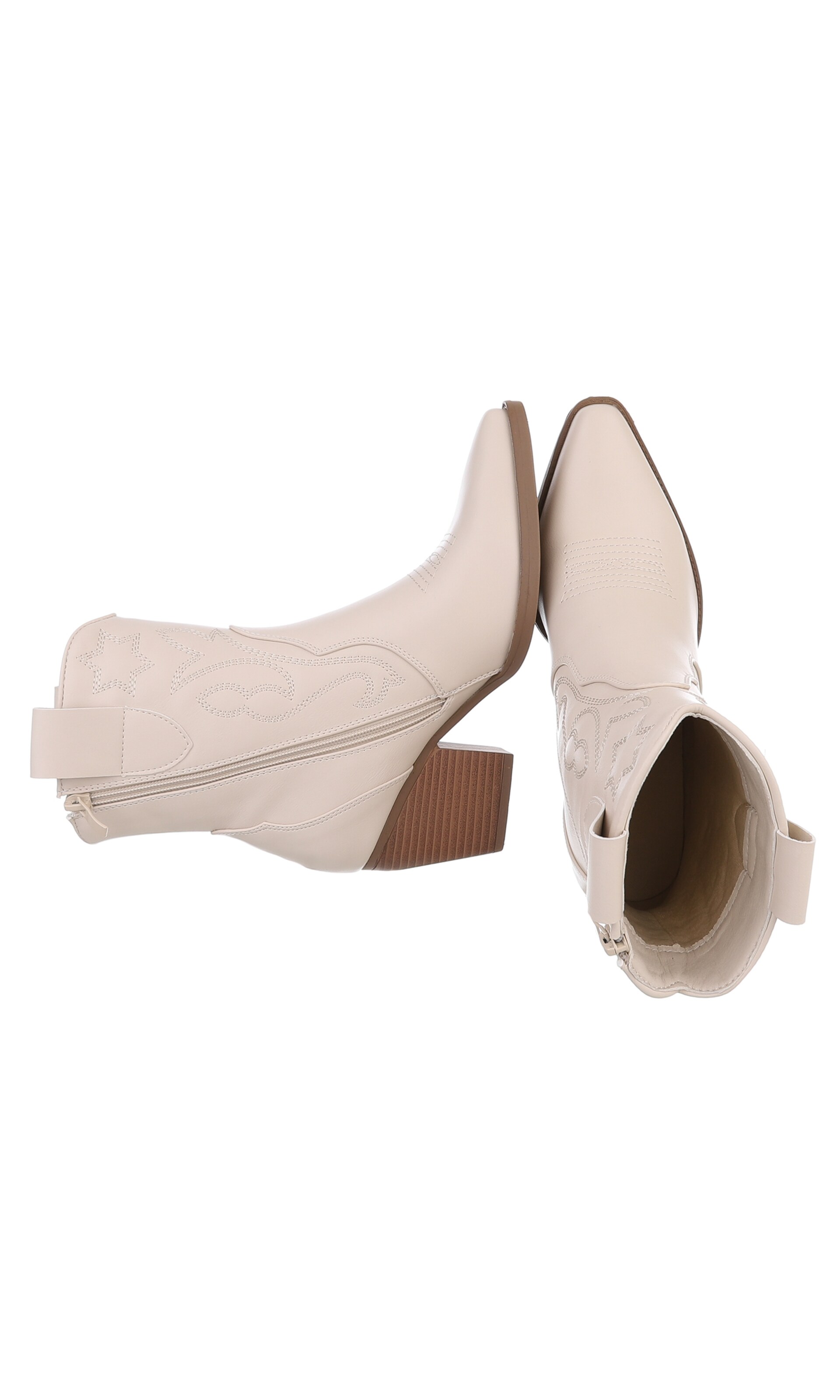Ital-Design Cowboy Boots in Beige