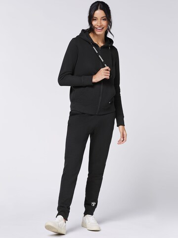 CHIEMSEE Zip-Up Hoodie in Black