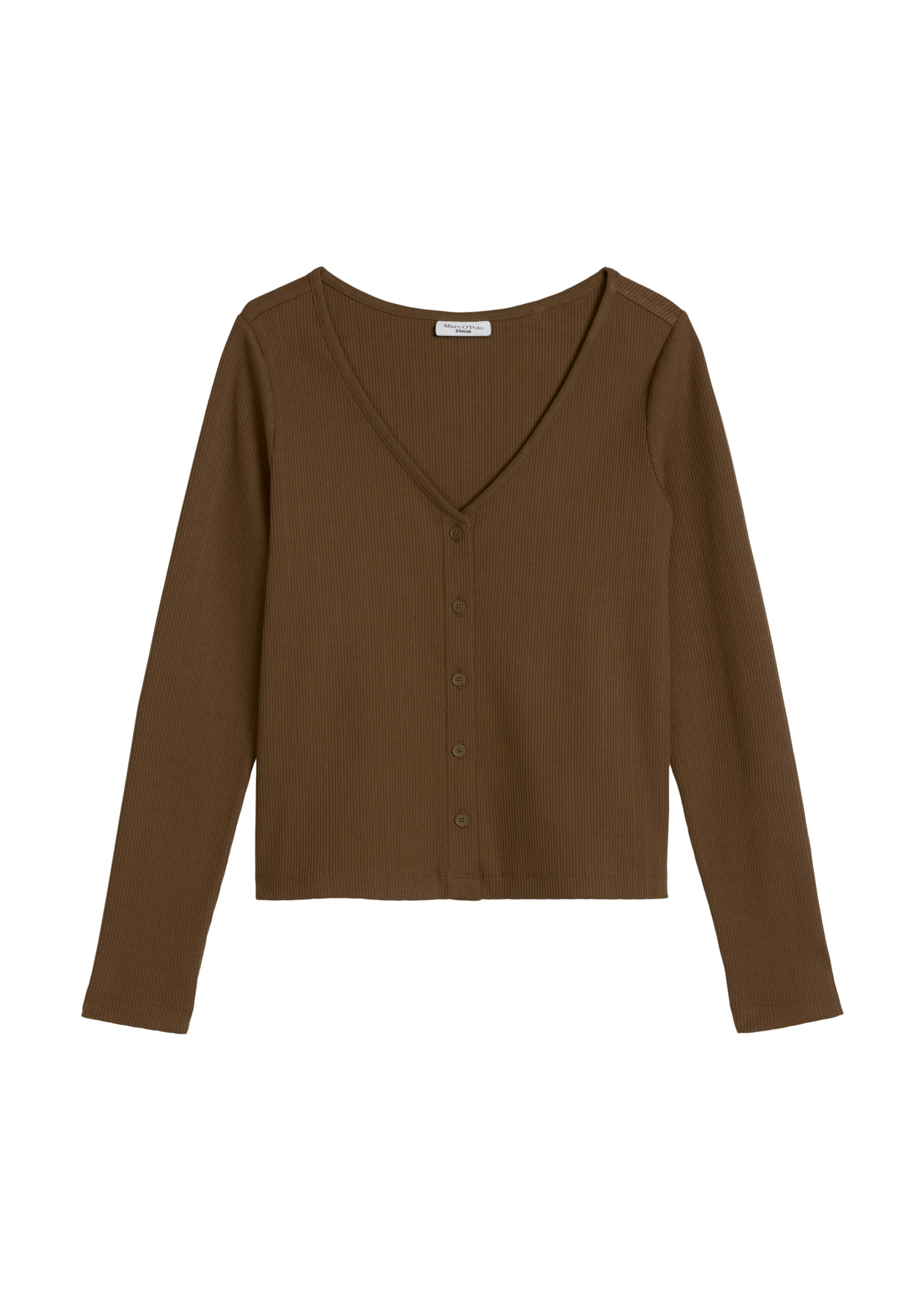 Marc O'Polo DENIM Gebreid vest in Bruin: voorkant