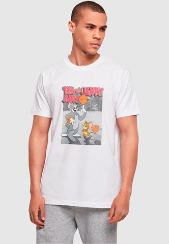 ABSOLUTE CULT Shirt 'Tom And Jerry - Basketball Buddies' in Wit: voorkant