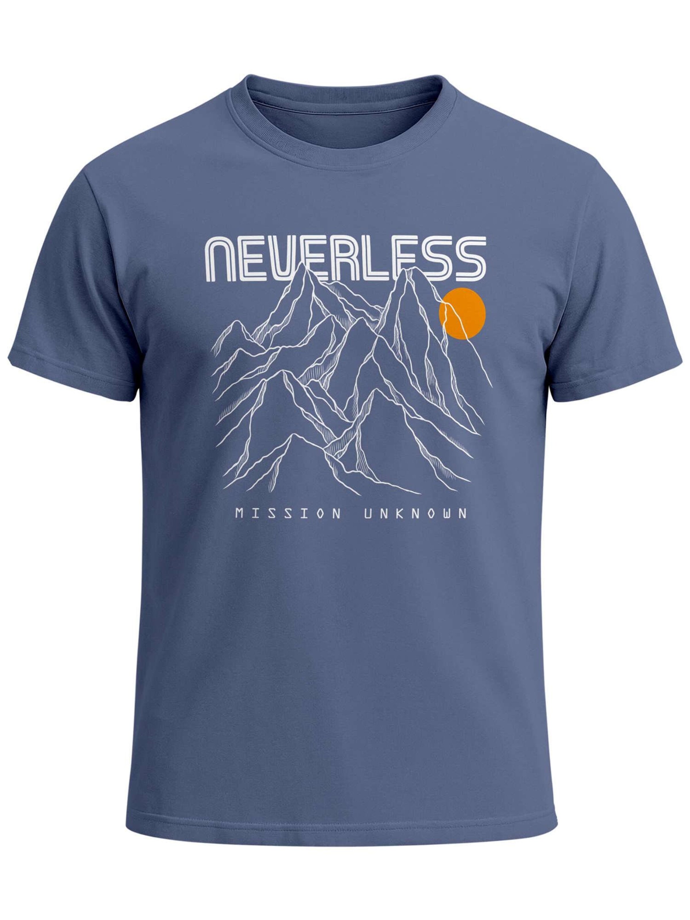 Neverless Shirt 'Gebirge' in Blue: front