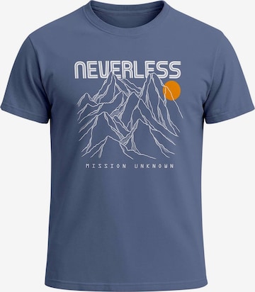 Neverless Shirt 'Gebirge' in Blue: front