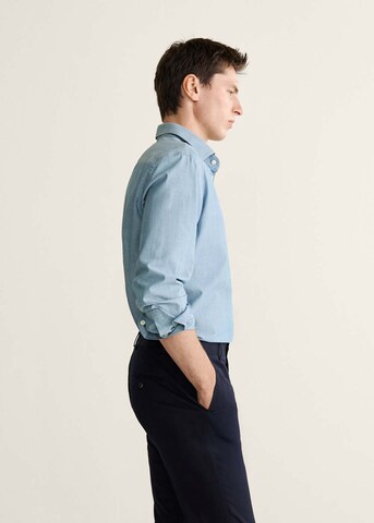 MANGO MAN Slim fit Button Up Shirt 'Selection' in Blue