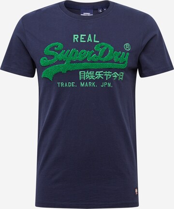 T-Shirt 'CHENILLE' Superdry en bleu : devant