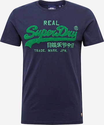 Superdry Тениска 'CHENILLE' в синьо: отпред