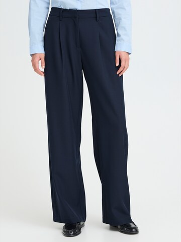 Wide Leg Pantalon à plis 'IHFAVA' ICHI en bleu : devant