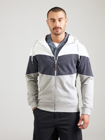 INDICODE Zip-Up Hoodie 'Altos' in Grey: front