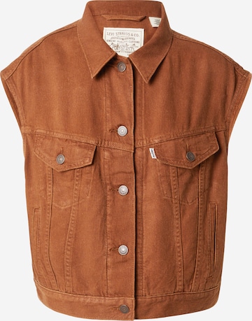 LEVI'S ® - Chaleco 'SHRUNKEN 90S VEST STOP FLAXING IN LINEN DENIM' en marrón: frente