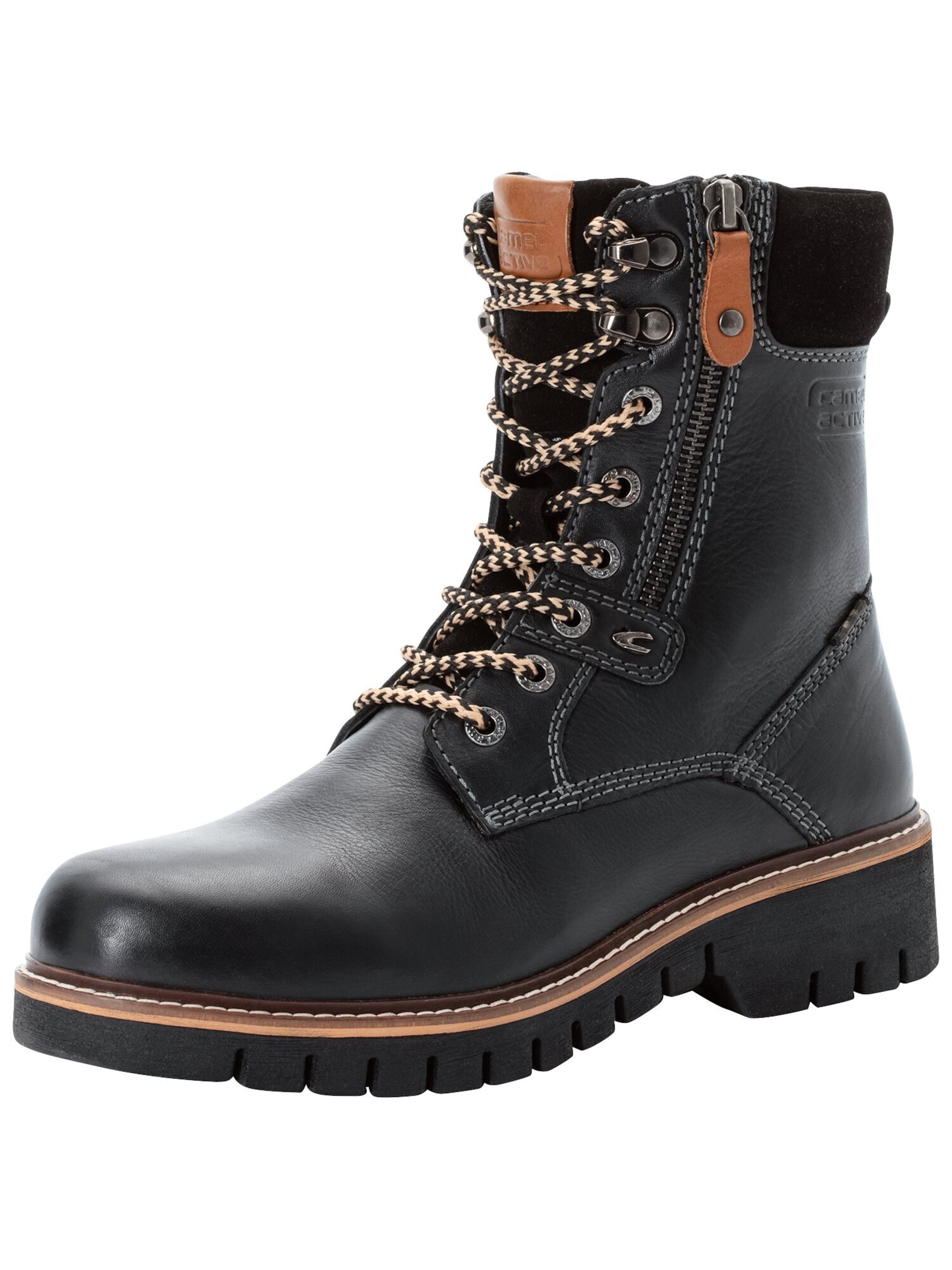 CAMEL ACTIVE Lace-Up Boots in Black: front