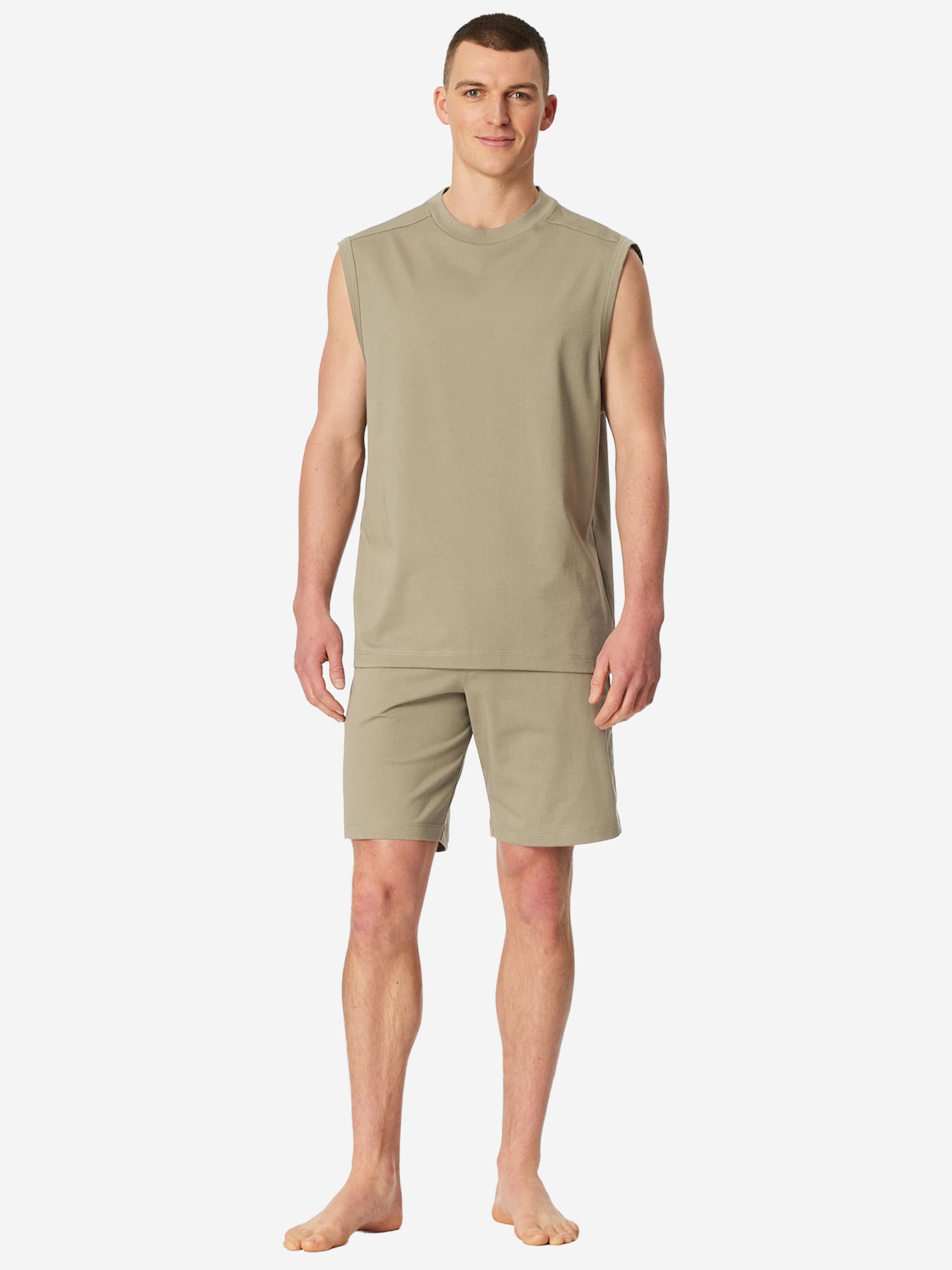 Pyjama long 'Modern' SCHIESSER en beige : devant