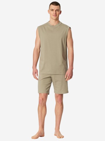 Pyjama court 'Modern' SCHIESSER en vert : devant