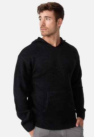 INDICODE JEANS Sweater ' Ledger ' in Black: front