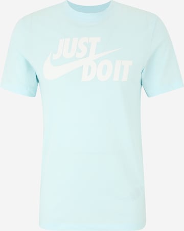 T-Shirt 'Swoosh' Nike Sportswear en bleu : devant