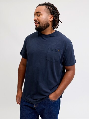 Maglietta 'JJEDOVER' di Jack & Jones Plus in blu