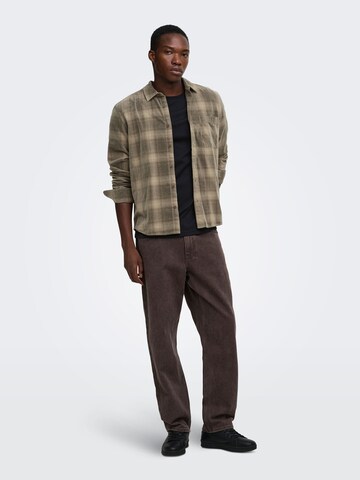 Coupe regular Chemise Only & Sons en marron