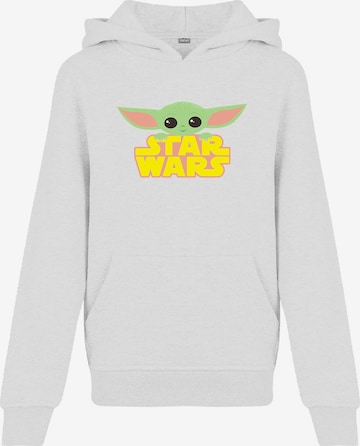 F4NT4STIC Hoodie 'Star Wars The Mandalorian Yoda Star Wars Logo' in Weiß: predná strana