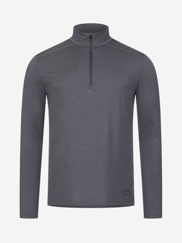Alpenwert Shirt 'Zip Longsleeve Herren 100% Merino' in Grey: front