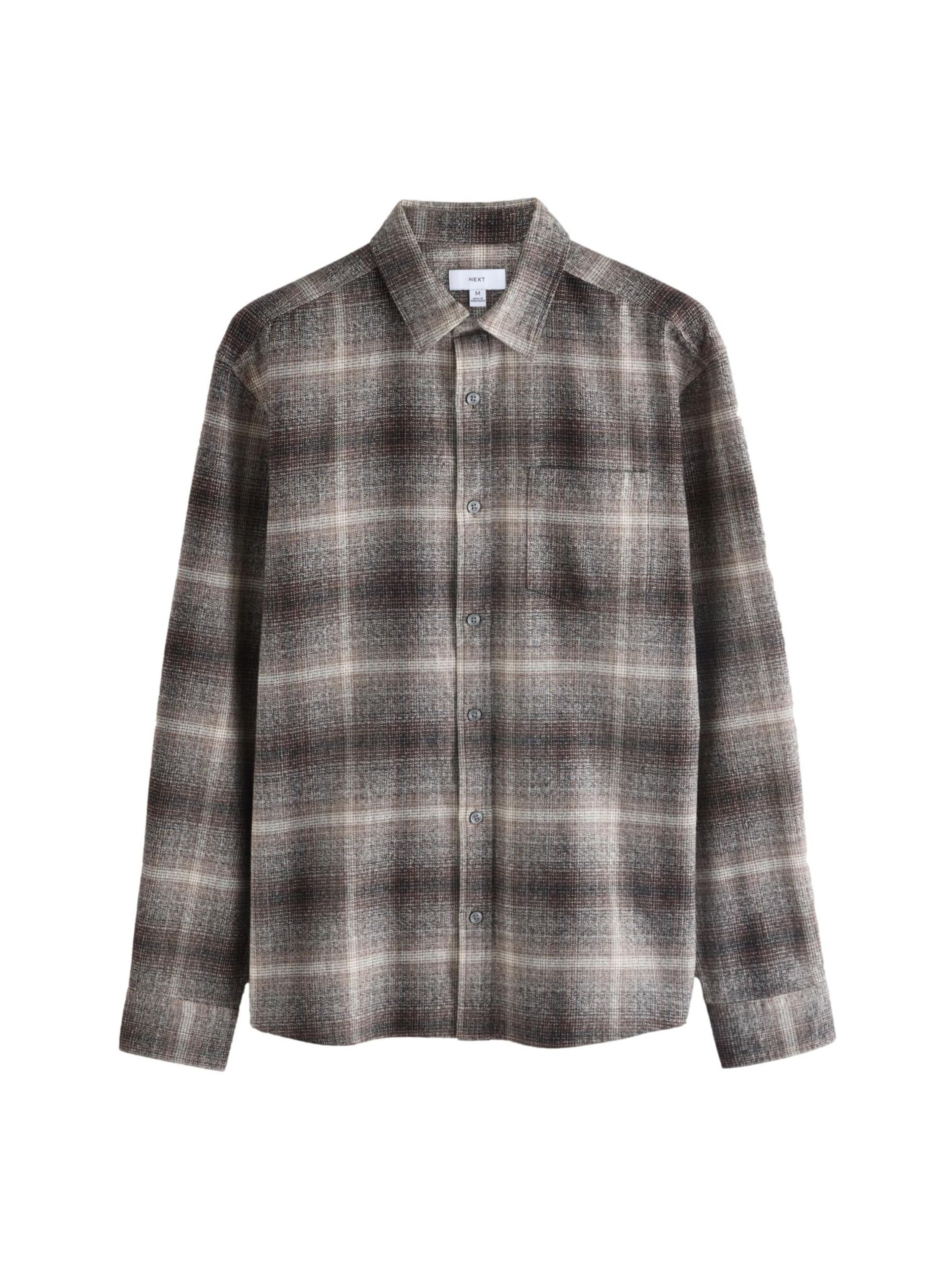 Next Chemise en marron / gris / blanc, Vue avec produit